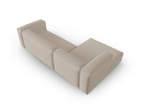 Cosmopolitan Design - Divano angolare sinistro "Mackay" 4 posti in velluto strutturato beige 