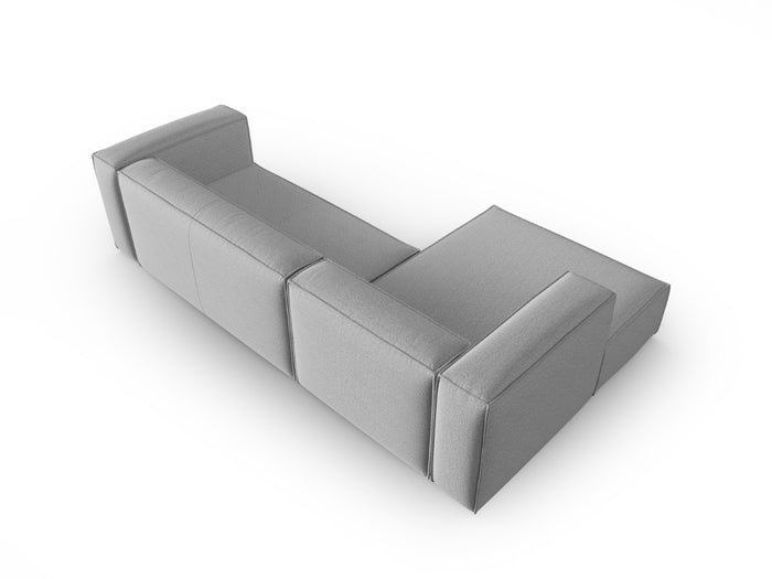 Cosmopolitan Design - Divano angolare sinistro "Mackay" 4 posti in velluto strutturato grigio 