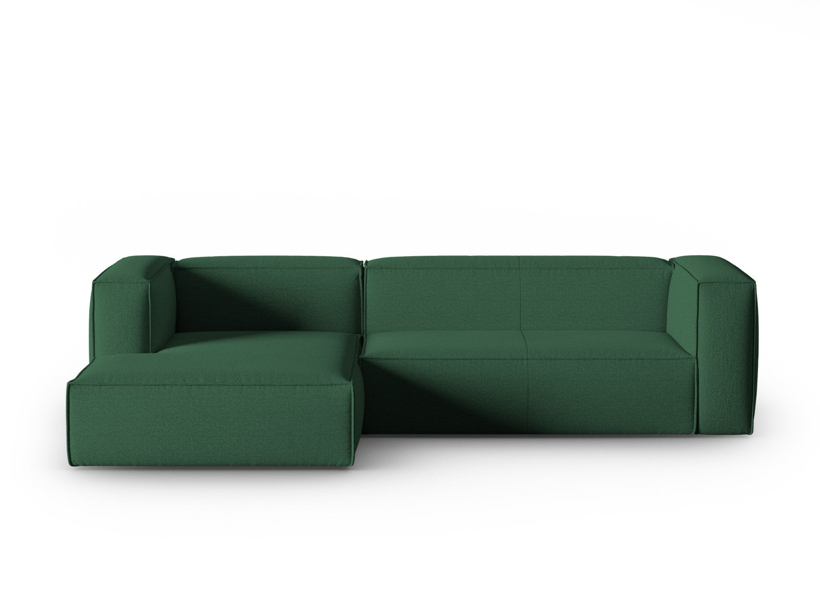 Cosmopolitan Design - Divano angolare sinistro "Mackay" 4 posti in velluto strutturato verde 