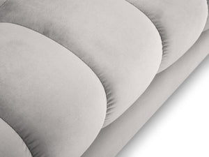 Cosmopolitan Design - Divano angolare sinistro "Bali" 5 posti in velluto argento 