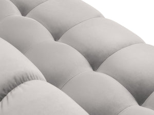 Cosmopolitan Design - Divano angolare sinistro "Bali" 5 posti in velluto argento 