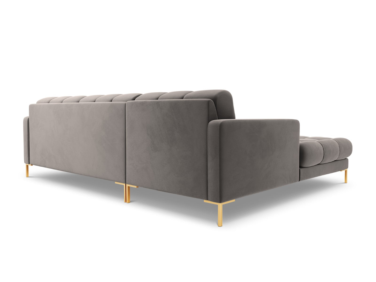 Cosmopolitan Design - Divano angolare sinistro "Bali" 5 posti in velluto grigio chiaro 