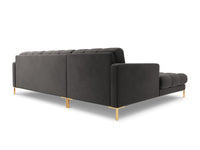 Cosmopolitan Design - Divano angolare sinistro "Bali" 5 posti in velluto grigio scuro 