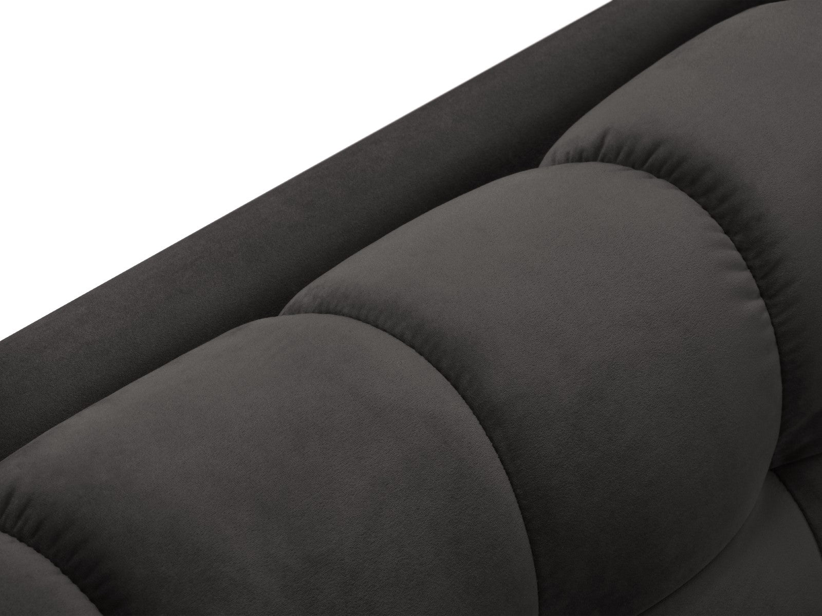 Cosmopolitan Design - Divano angolare sinistro "Bali" 5 posti in velluto grigio scuro 