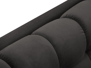 Cosmopolitan Design - Divano angolare sinistro "Bali" 5 posti in velluto grigio scuro 