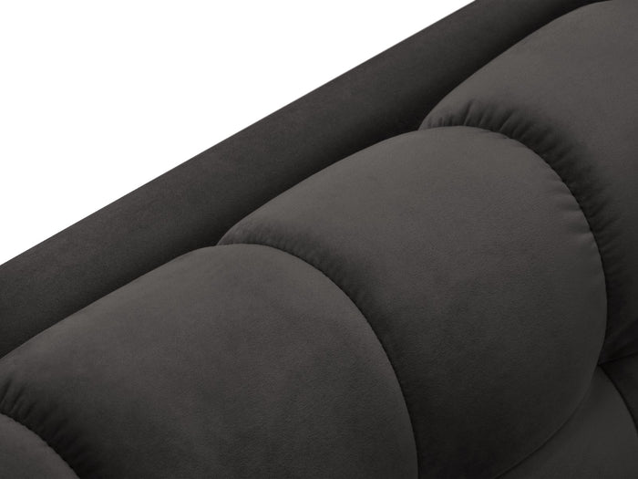 Cosmopolitan Design - Divano angolare sinistro "Bali" 5 posti in velluto grigio scuro 