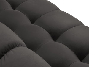 Cosmopolitan Design - Divano angolare sinistro "Bali" 5 posti in velluto grigio scuro 