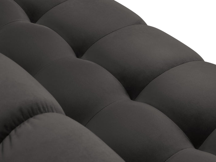 Cosmopolitan Design - Divano angolare sinistro "Bali" 5 posti in velluto grigio scuro 