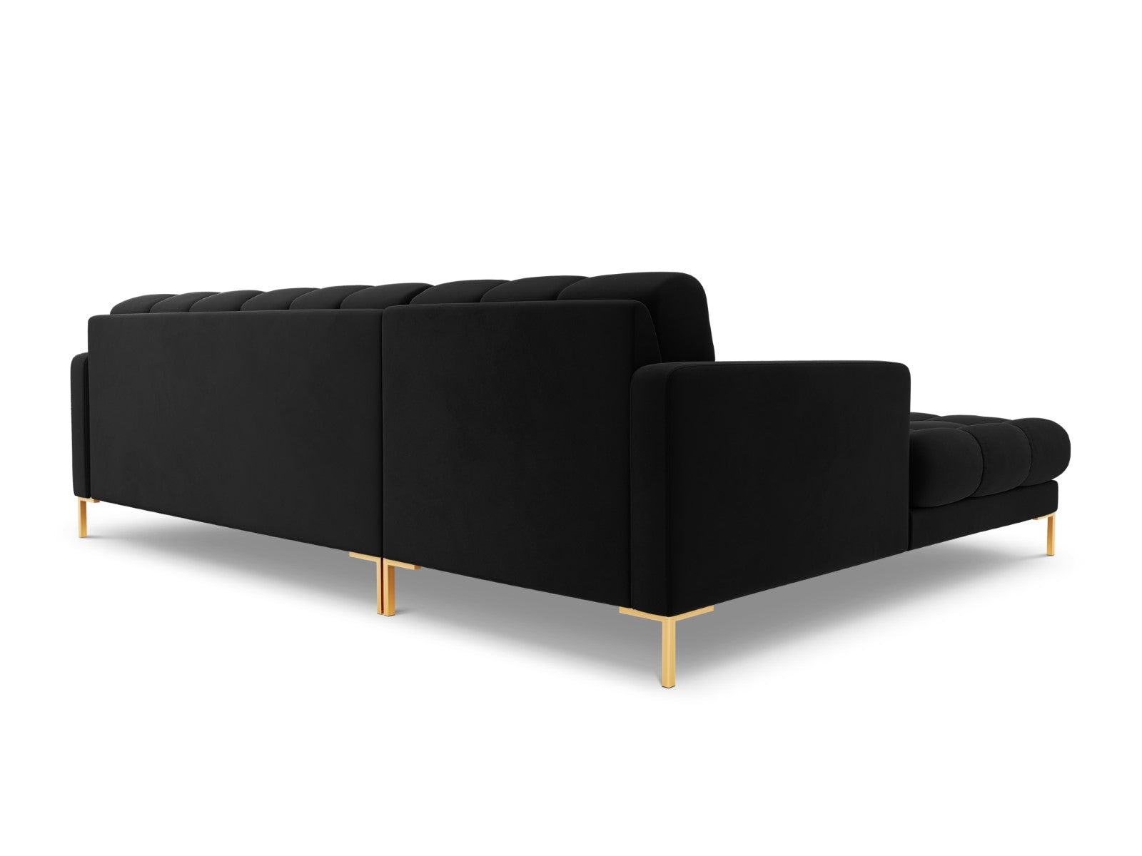 Cosmopolitan Design - Divano angolare sinistro "Bali" 5 posti in velluto nero 