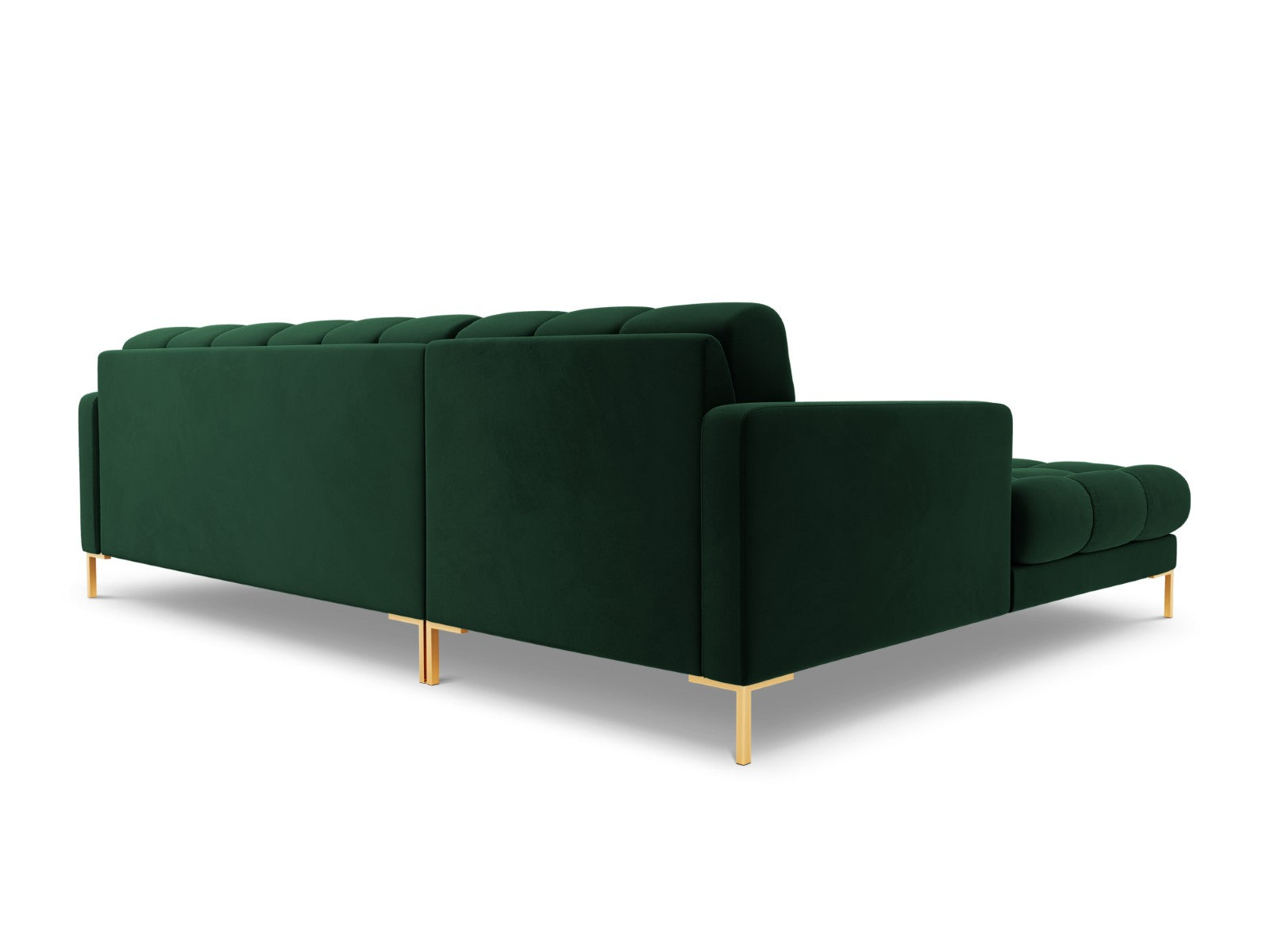 Cosmopolitan Design - Divano angolare sinistro "Bali" 5 posti in velluto verde bottiglia 