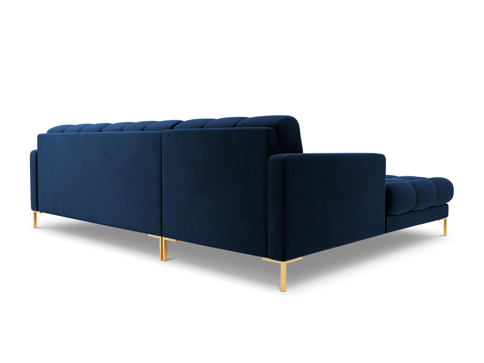 Cosmopolitan Design - Divano angolare sinistro "Bali" 5 posti in velluto blu reale 