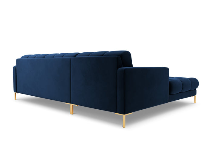 Cosmopolitan Design - Divano angolare sinistro "Bali" 5 posti in velluto blu reale 