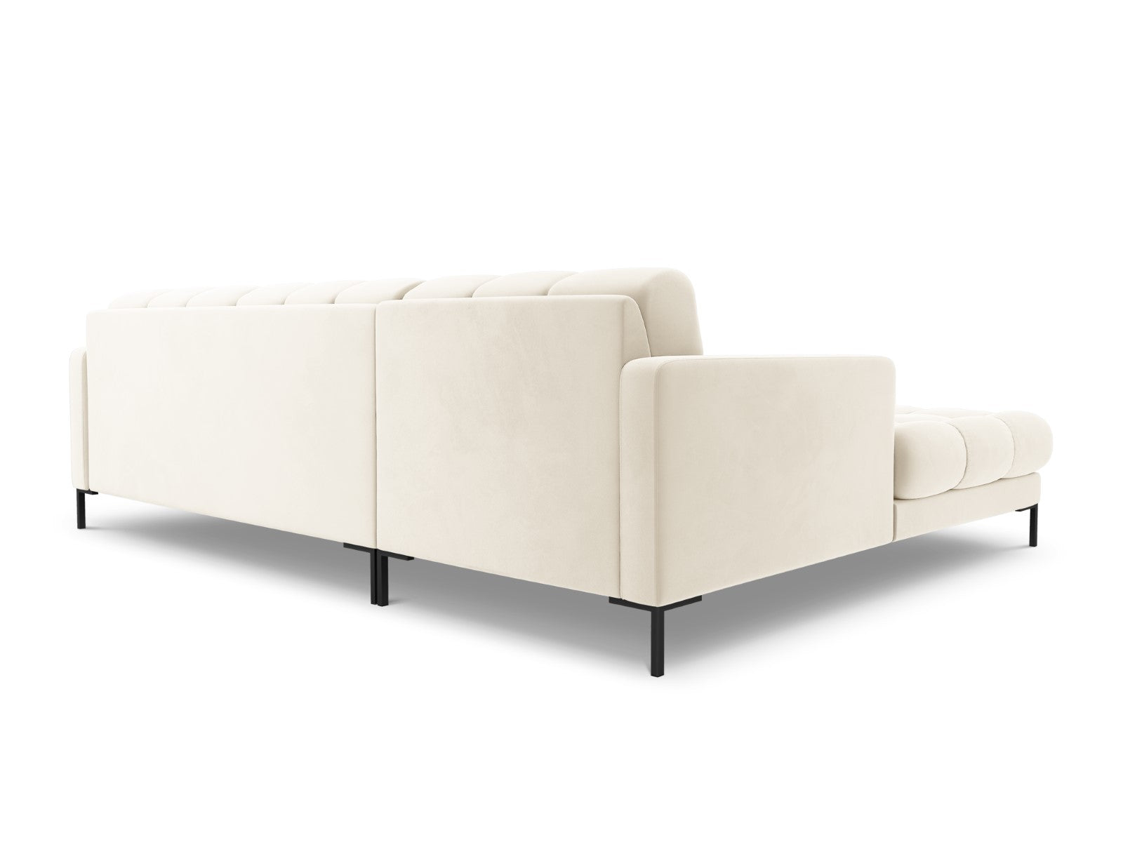 Cosmopolitan Design - Divano angolare sinistro "Bali" 5 posti in velluto beige chiaro 