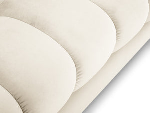 Cosmopolitan Design - Divano angolare sinistro "Bali" 5 posti in velluto beige chiaro 