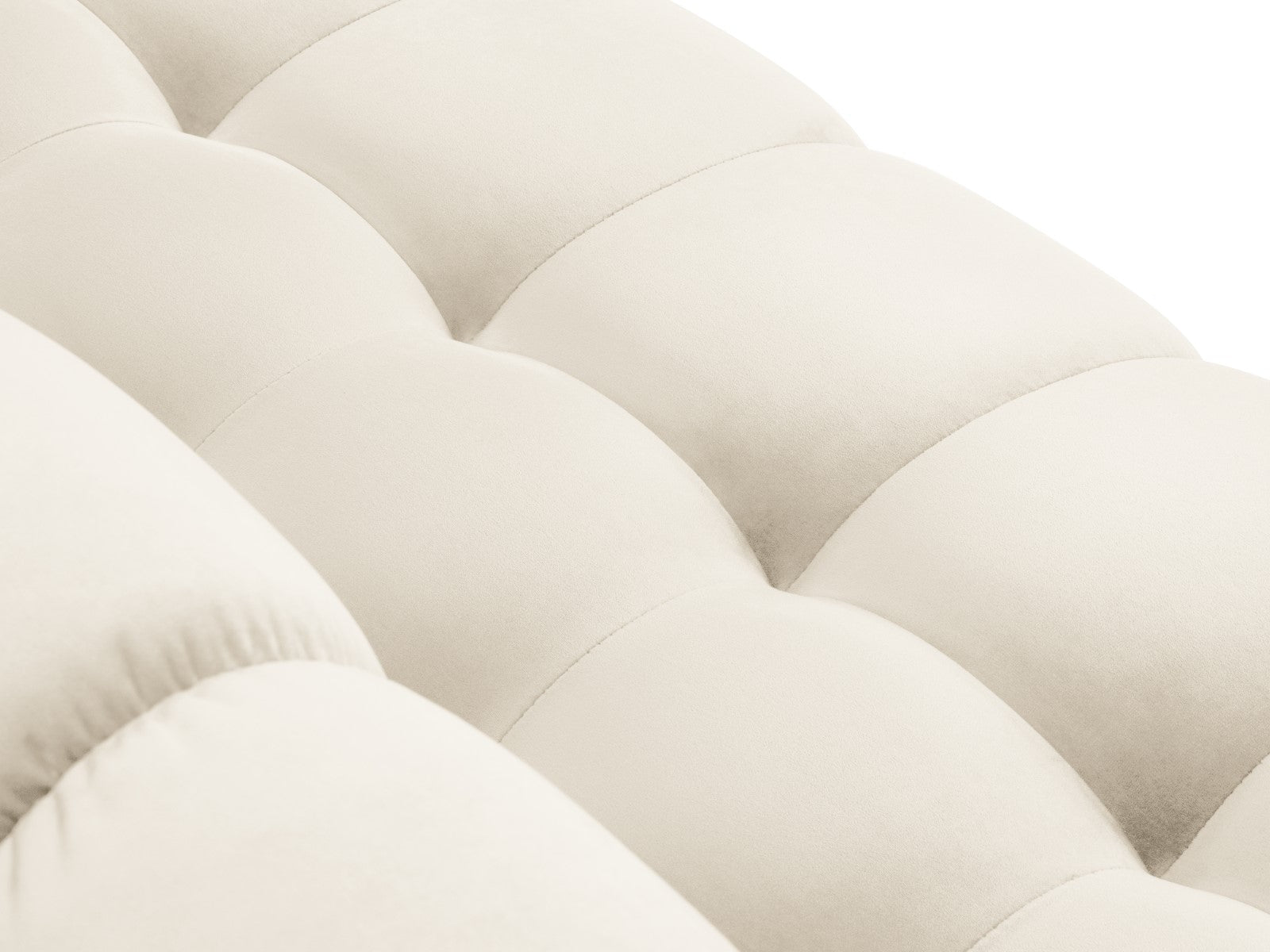 Cosmopolitan Design - Divano angolare sinistro "Bali" 5 posti in velluto beige chiaro 