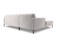 Cosmopolitan Design - Divano angolare sinistro "Bali" 5 posti in velluto argento 