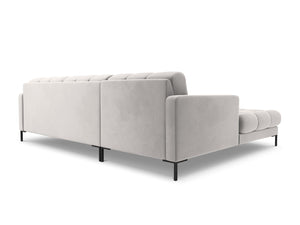 Cosmopolitan Design - Divano angolare sinistro "Bali" 5 posti in velluto argento 