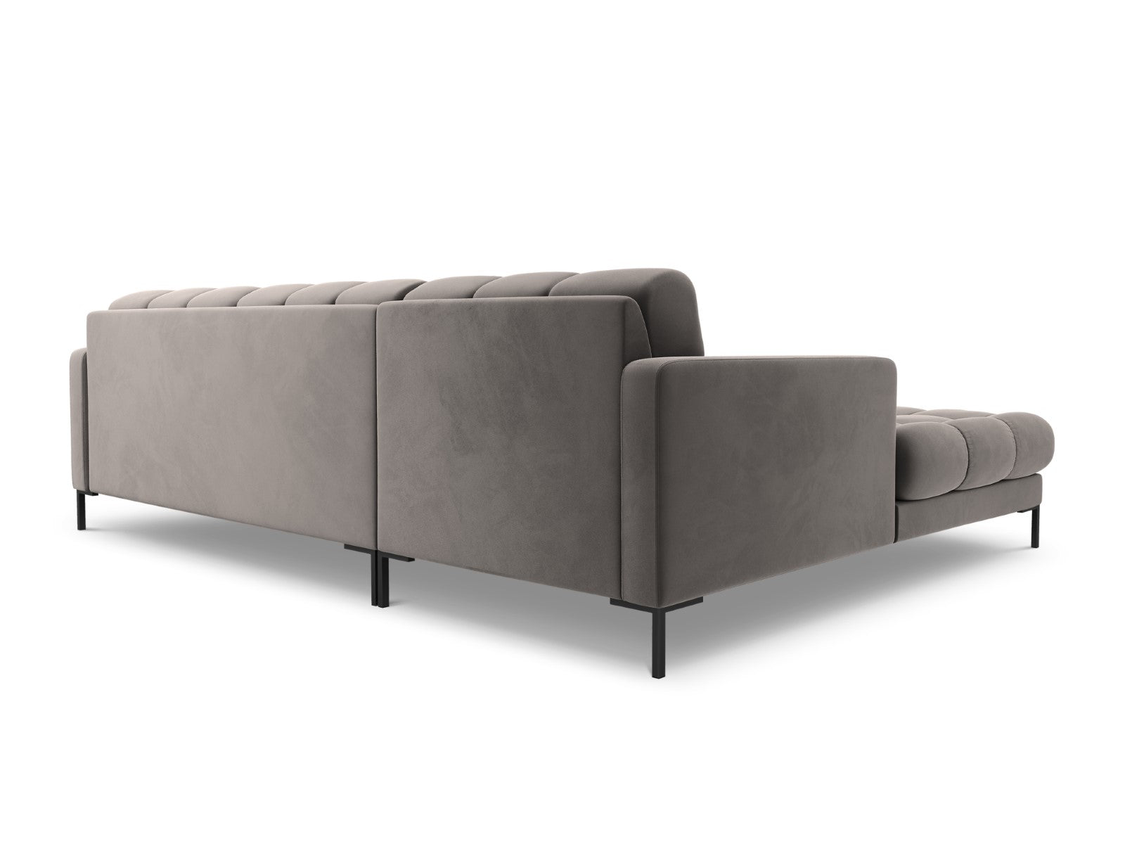 Cosmopolitan Design - Divano angolare sinistro "Bali" 5 posti in velluto grigio chiaro 