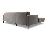 Cosmopolitan Design - Divano angolare sinistro "Bali" 5 posti in velluto grigio chiaro 