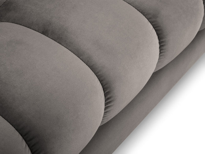 Cosmopolitan Design - Divano angolare sinistro "Bali" 5 posti in velluto grigio chiaro 