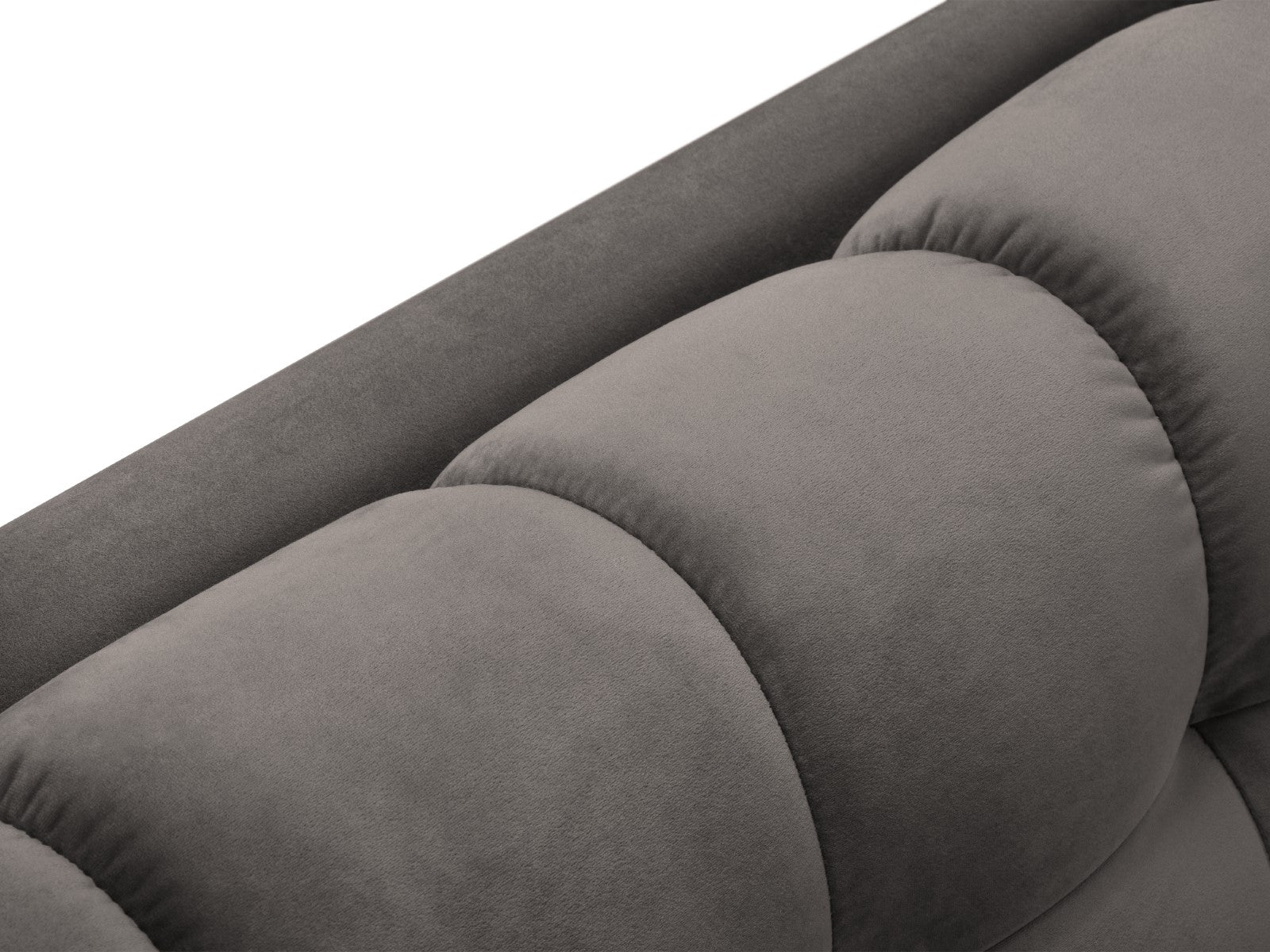 Cosmopolitan Design - Divano angolare sinistro "Bali" 5 posti in velluto grigio chiaro 