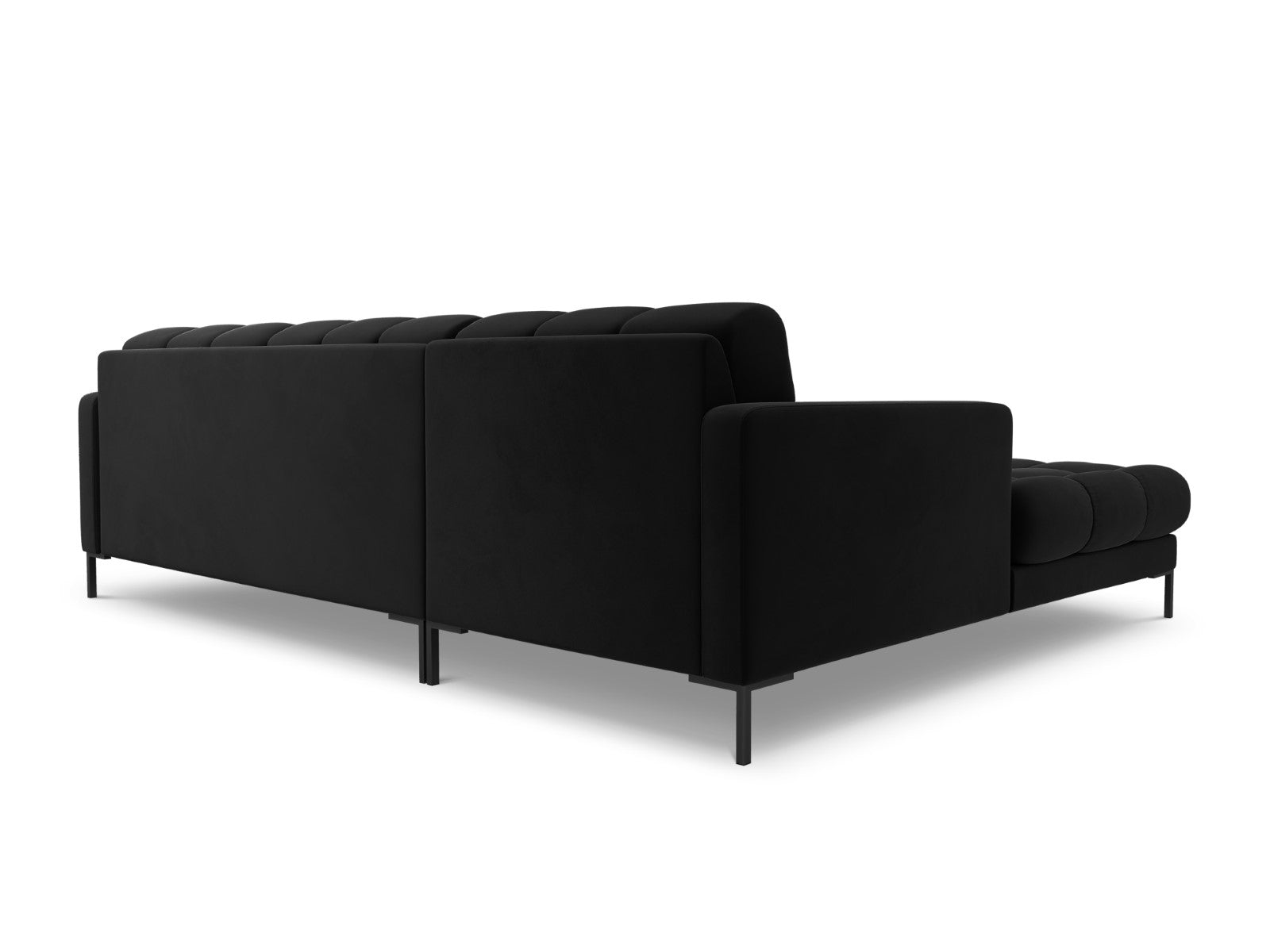 Cosmopolitan Design - Divano angolare sinistro "Bali" 5 posti in velluto nero 