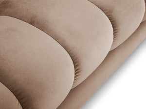 Cosmopolitan Design - Divano angolare sinistro "Bali" 5 posti in velluto beige 