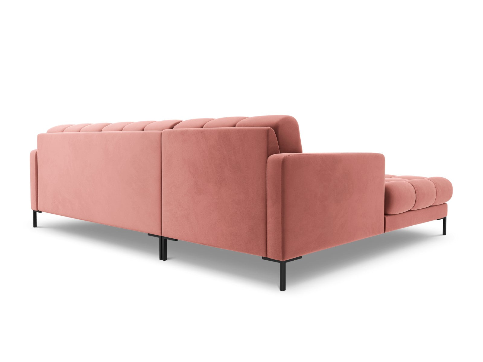 Cosmopolitan Design - Divano angolare sinistro "Bali" 5 posti in velluto rosa 