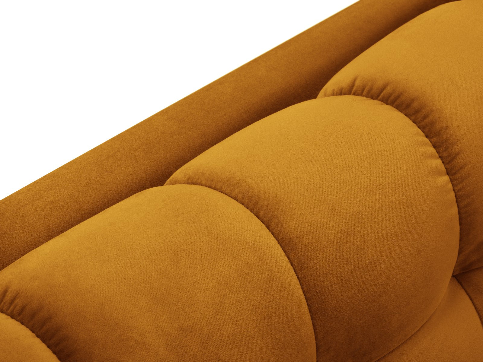 Cosmopolitan Design - Divano angolare sinistro "Bali" 5 posti in velluto giallo 