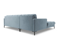 Cosmopolitan Design - Divano angolare sinistro "Bali" 5 posti in velluto azzurro 