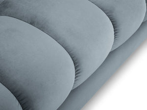 Cosmopolitan Design - Divano angolare sinistro "Bali" 5 posti in velluto azzurro 