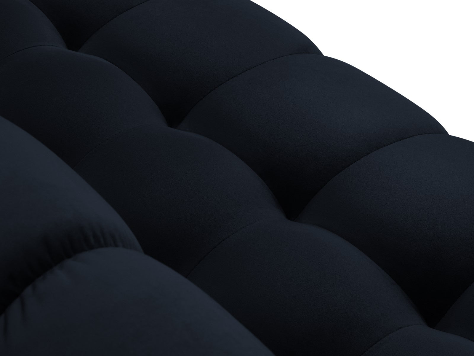 Cosmopolitan Design - Divano angolare sinistro "Bali" 5 posti in velluto blu scuro 