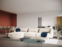 Cosmopolitan Design - Divano angolare sinistro "Tulum" 4 posti in velluto beige chiaro 