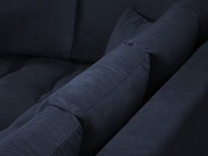 Cosmopolitan Design - Divano angolare sinistro "Hastings" 5 posti in velluto blu reale 