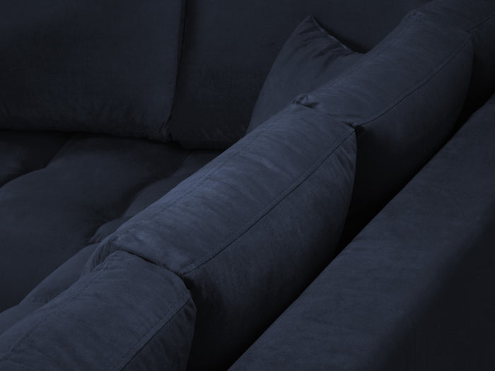 Cosmopolitan Design - Divano angolare sinistro "Hastings" 5 posti in velluto blu reale 