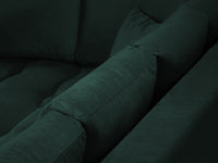 Cosmopolitan Design - Divano angolare sinistro "Hastings" 5 posti in velluto verde bottiglia 