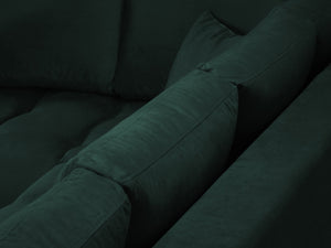 Cosmopolitan Design - Divano angolare sinistro "Hastings" 5 posti in velluto verde bottiglia 
