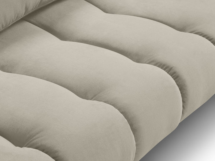 Cosmopolitan Design - Divano angolare sinistro "Hastings" 5 posti in velluto beige 