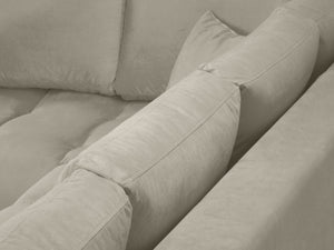 Cosmopolitan Design - Divano angolare sinistro "Hastings" 5 posti in velluto beige 