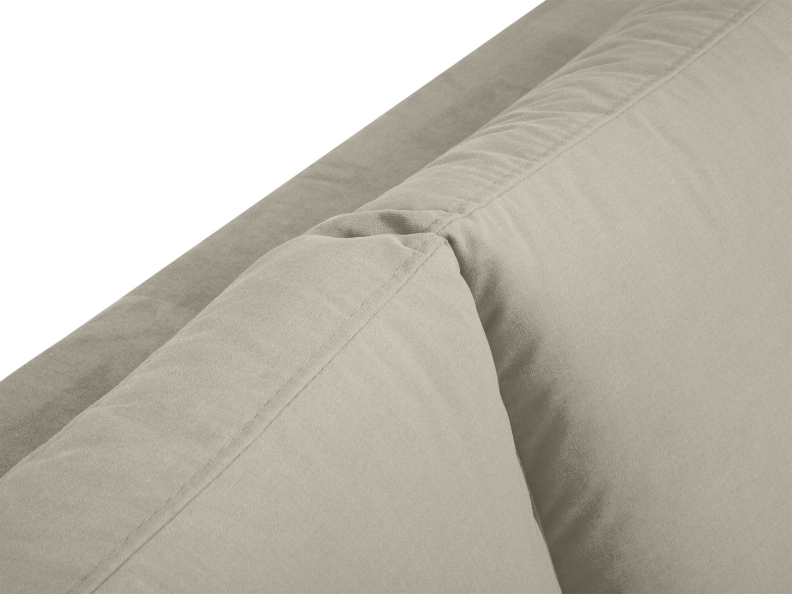 Cosmopolitan Design - Divano angolare sinistro "Hastings" 5 posti in velluto beige 