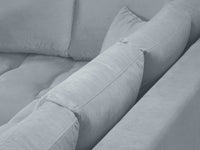 Cosmopolitan Design - Divano angolare sinistro "Hastings" 5 posti in velluto azzurro 