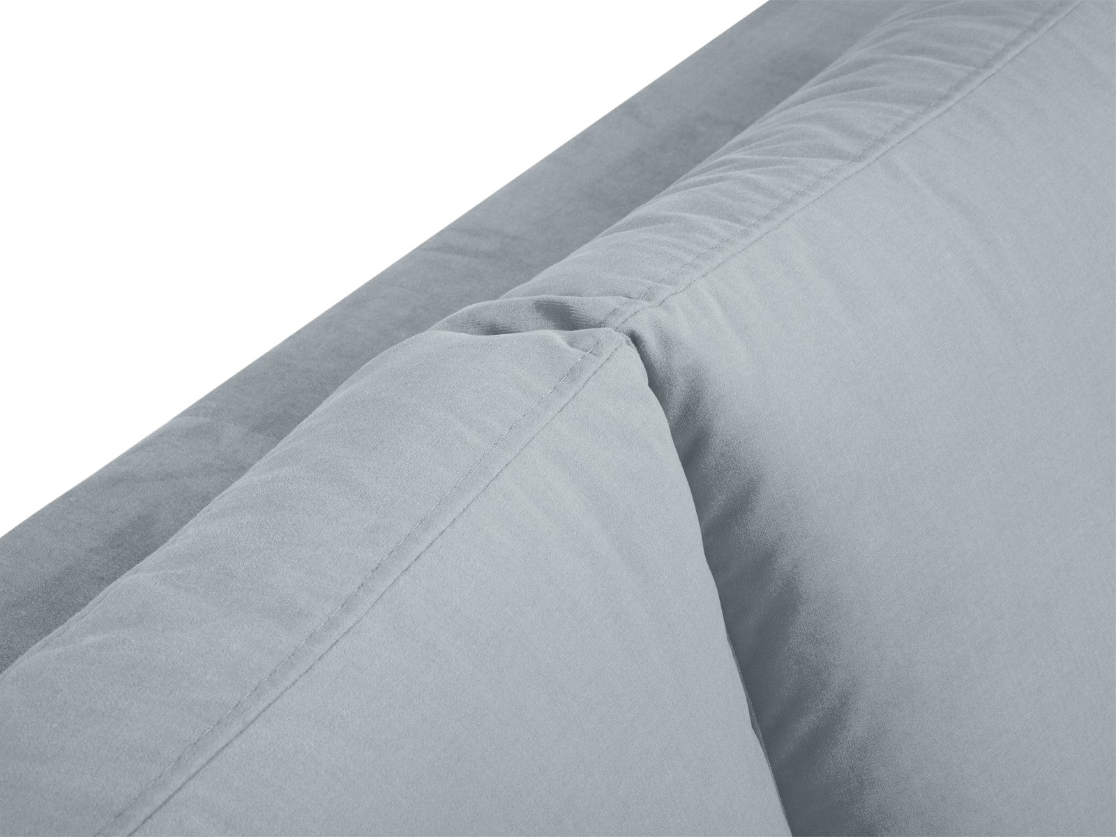 Cosmopolitan Design - Divano angolare sinistro "Hastings" 5 posti in velluto azzurro 