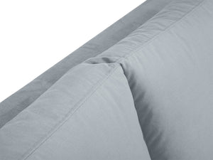 Cosmopolitan Design - Divano angolare sinistro "Hastings" 5 posti in velluto azzurro 