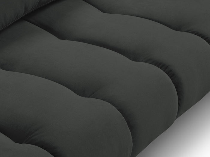 Cosmopolitan Design - Divano angolare sinistro "Hastings" 5 posti in velluto grigio scuro 