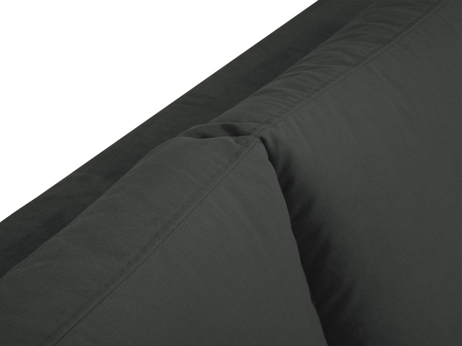 Cosmopolitan Design - Divano angolare sinistro "Hastings" 5 posti in velluto grigio scuro 