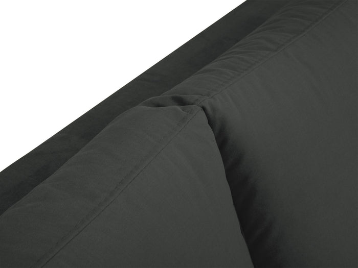 Cosmopolitan Design - Divano angolare sinistro "Hastings" 5 posti in velluto grigio scuro 