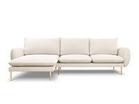 Cosmopolitan Design - Divano angolare sinistro "Vienna" 5 posti in bouclé beige 