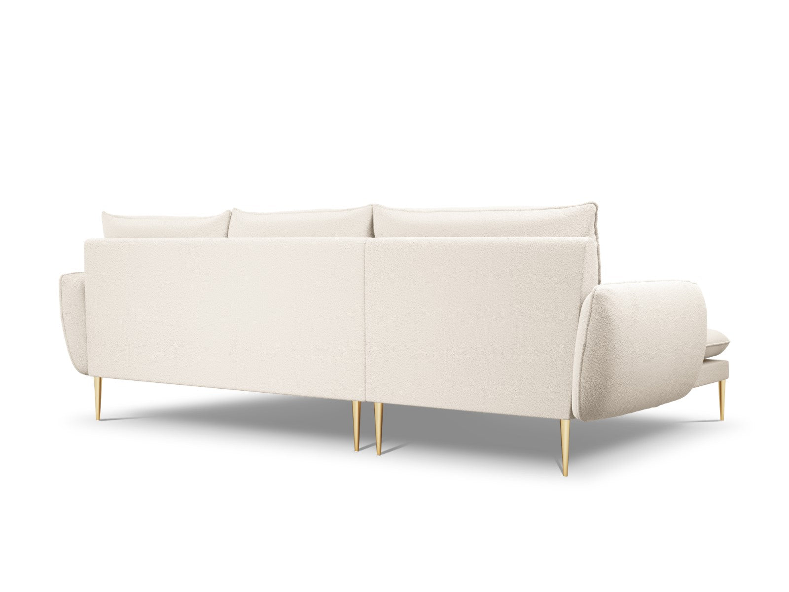 Cosmopolitan Design - Divano angolare sinistro "Vienna" 5 posti in bouclé beige 