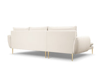 Cosmopolitan Design - Divano angolare sinistro "Vienna" 5 posti in bouclé beige 
