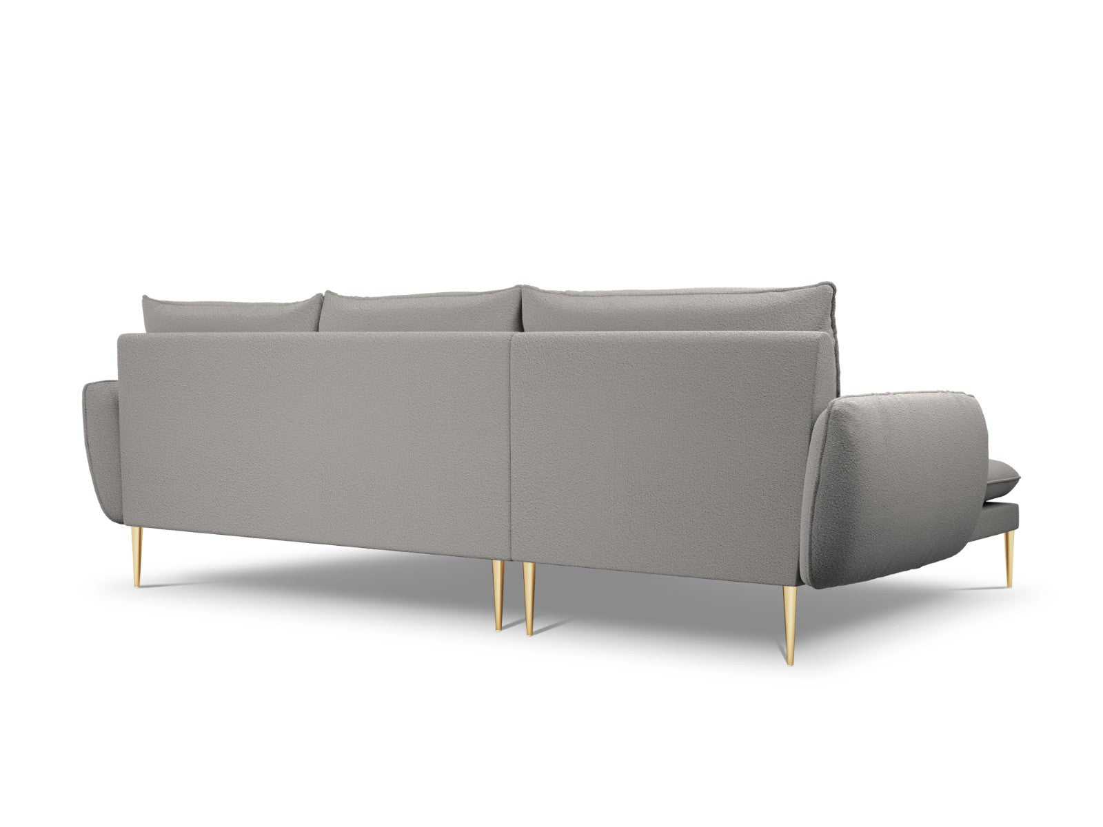 Cosmopolitan Design - Divano angolare sinistro "Vienna" 5 posti in bouclé grigio 